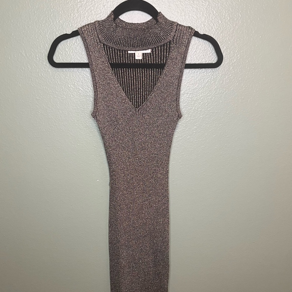 Slim Fitting Black And Gold Dress